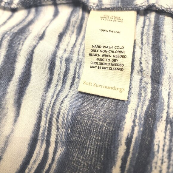 Soft Surroundings Striped Button-Up Long-Sleeve Classic Layering Top Sz. L - Picture 7 of 10